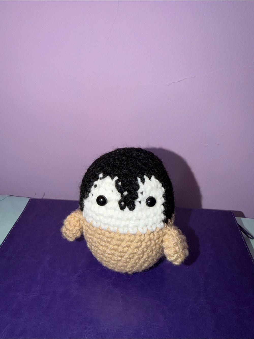 New Handmade Plush Crochet Small penguin Black, White & Tan